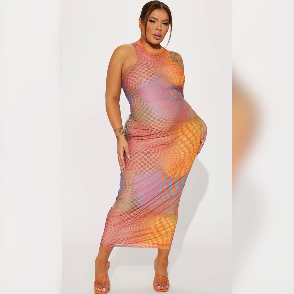 Fashion Nova Multi Color 🌈 Maxi Dress BNWT size 1X
